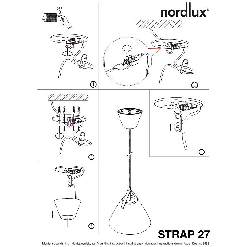 Lampa wisząca Strap czarna - Design For The People | Skandynawska