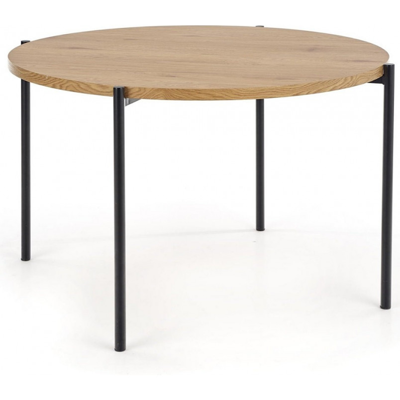 Stół okrągły loft Morgan 120cm Halmar - Dąb Złoty/Czarny