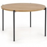 Stół okrągły loft Morgan 120cm Halmar - Dąb Złoty/Czarny