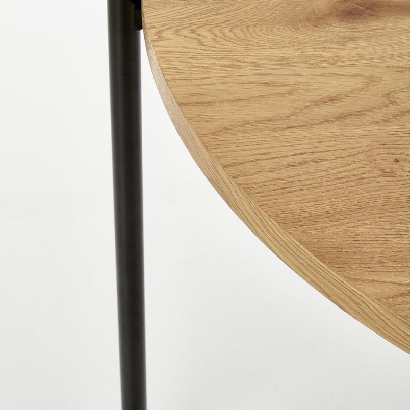 Stół okrągły loft Morgan 120cm Halmar - Dąb Złoty/Czarny