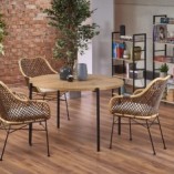 Stół okrągły loft Morgan 120cm Halmar - Dąb Złoty/Czarny