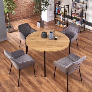 Stół okrągły loft Morgan 120cm Halmar - Dąb Złoty/Czarny