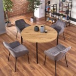 Stół okrągły loft Morgan 120cm Halmar - Dąb Złoty/Czarny