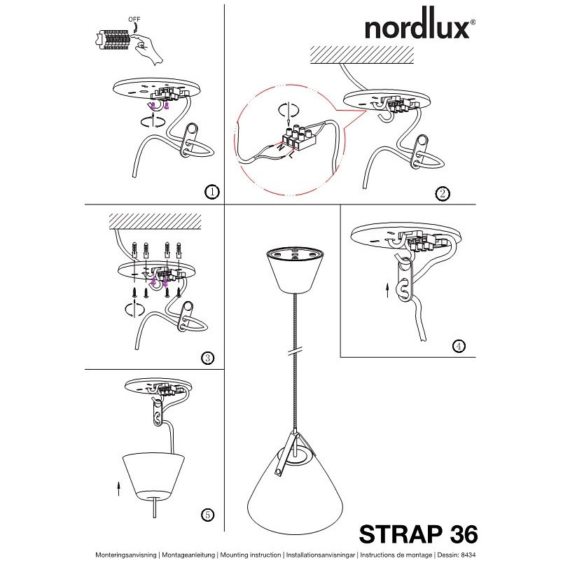 Lampa wisząca Strap biała | Design For The People