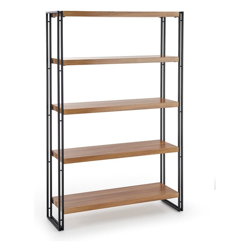 Regał industrialny Bolivar Halmar | Dąb Złoty/Czarny 155cm