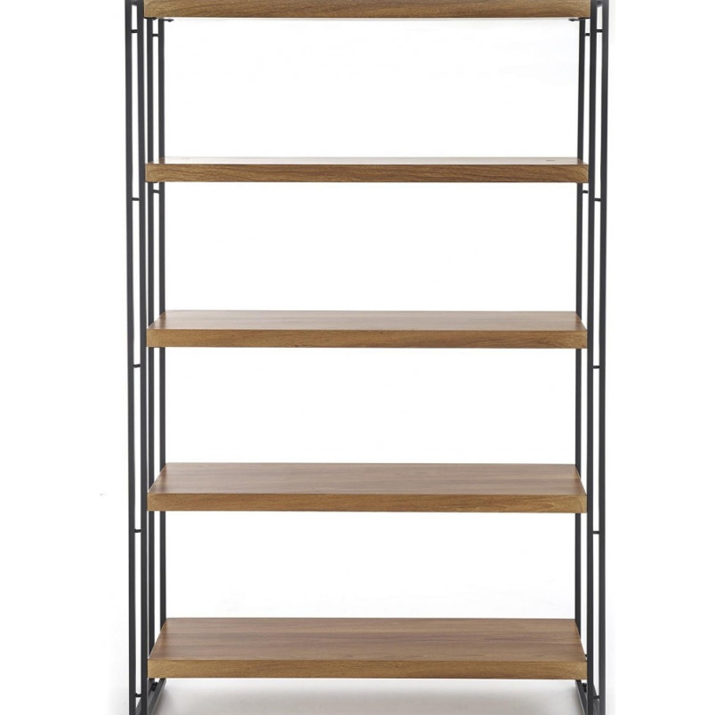 Regał industrialny Bolivar Halmar | Dąb Złoty/Czarny 155cm