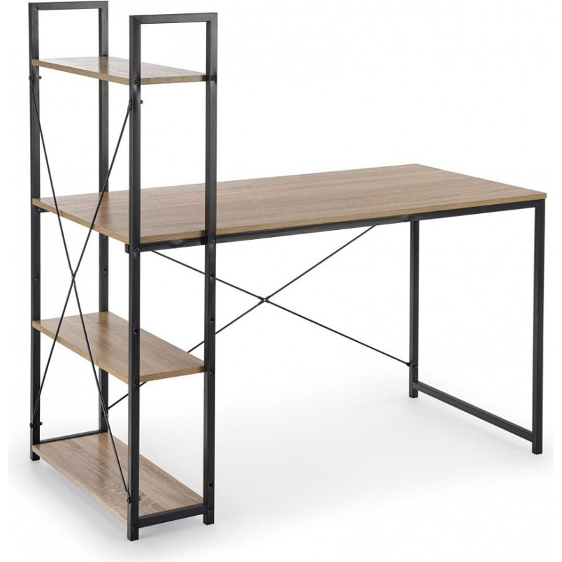 Biurko industrialne Narvik 120cm Halmar | Dąb sonoma/czarny