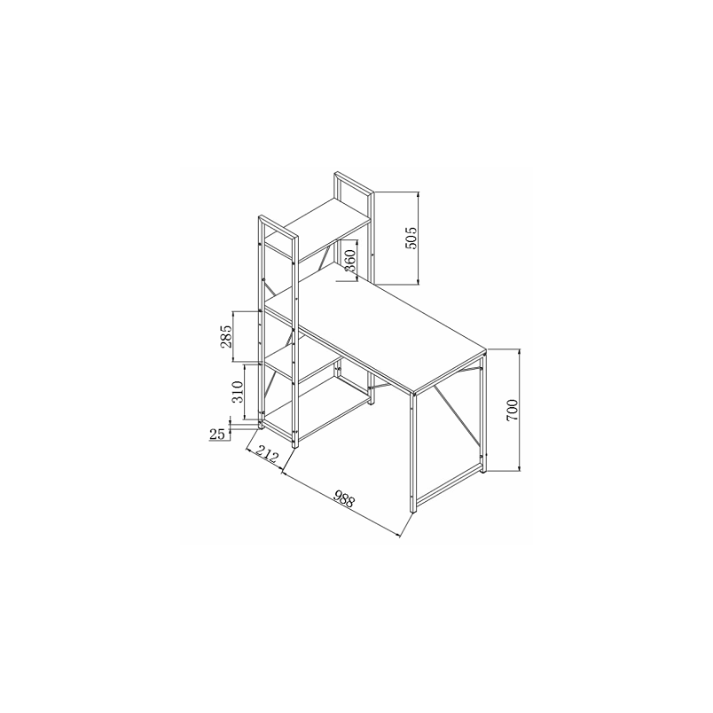 Biurko industrialne Narvik 120cm Halmar | Dąb sonoma/czarny
