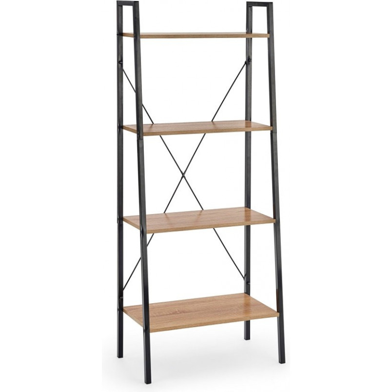 Regał industrialny Narvik 2 Halmar | 148cm, dąb sonoma/czarny