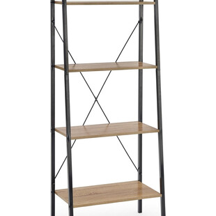 Regał industrialny Narvik 2 Halmar | 148cm, dąb sonoma/czarny