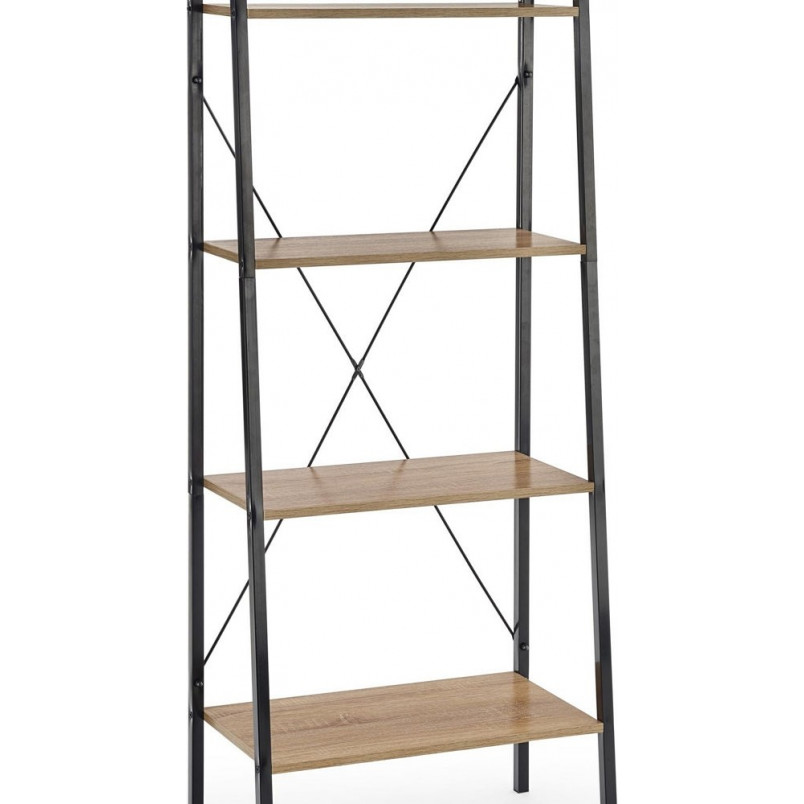 Regał industrialny Narvik 2 Halmar | 148cm, dąb sonoma/czarny