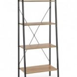 Regał industrialny Narvik 2 Halmar | 148cm, dąb sonoma/czarny