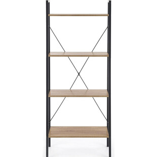 Regał industrialny Narvik 2 Halmar | 148cm, dąb sonoma/czarny