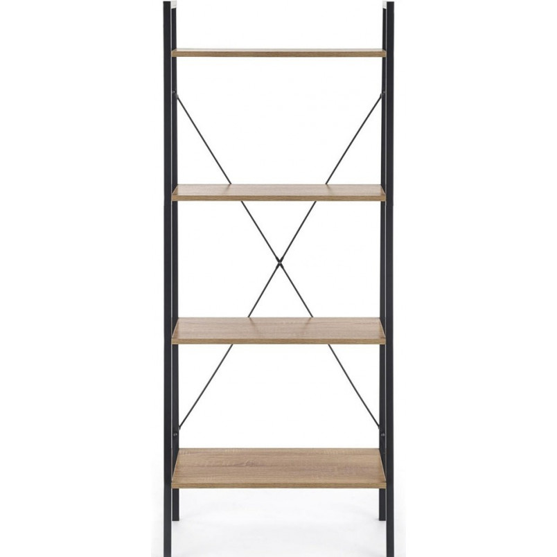 Regał industrialny Narvik 2 Halmar | 148cm, dąb sonoma/czarny
