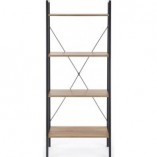 Regał industrialny Narvik 2 Halmar | 148cm, dąb sonoma/czarny