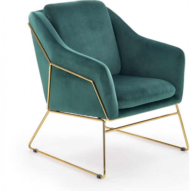 Fotel Soft III Halmar: Zielony, Złote Nogi - Komfort i Elegancja