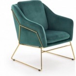 Fotel Soft III Halmar: Zielony, Złote Nogi - Komfort i Elegancja