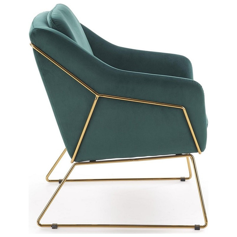 Fotel Soft III Halmar: Zielony, Złote Nogi - Komfort i Elegancja