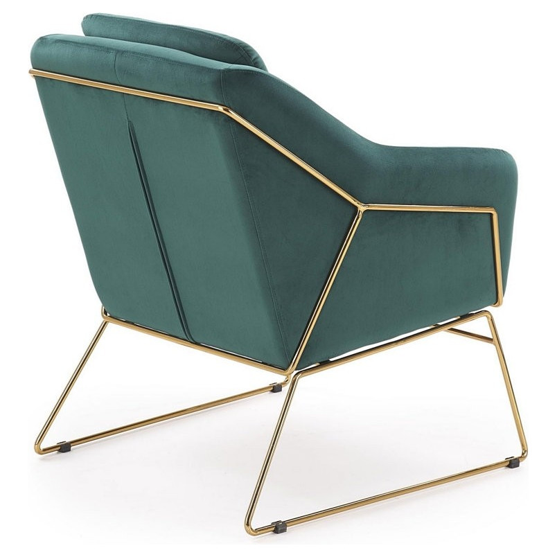 Fotel Soft III Halmar: Zielony, Złote Nogi - Komfort i Elegancja