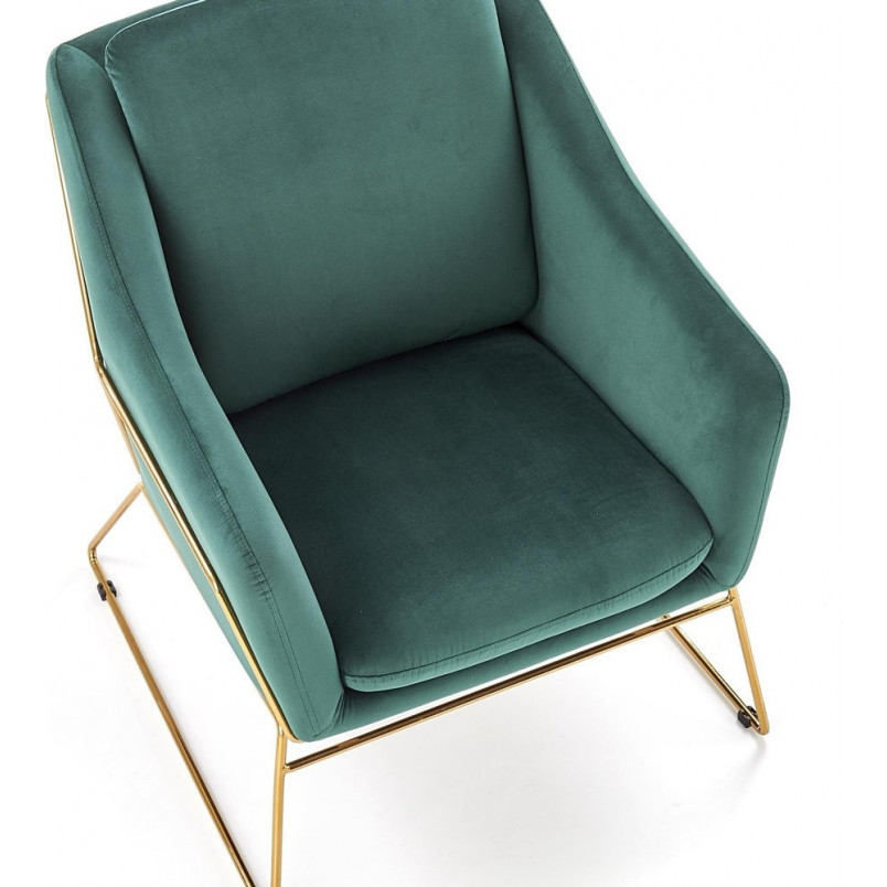Fotel Soft III Halmar: Zielony, Złote Nogi - Komfort i Elegancja