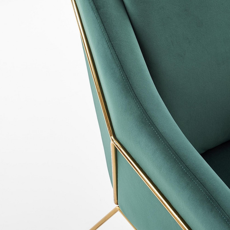 Fotel Soft III Halmar: Zielony, Złote Nogi - Komfort i Elegancja