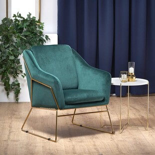 Fotel Soft III Halmar: Zielony, Złote Nogi - Komfort i Elegancja
