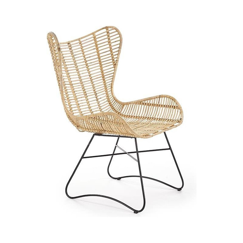 Fotel rattanowy Indiana Halmar - Jasne drewno, styl boho