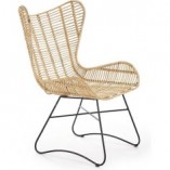 Fotel rattanowy Indiana Halmar - Jasne drewno, styl boho