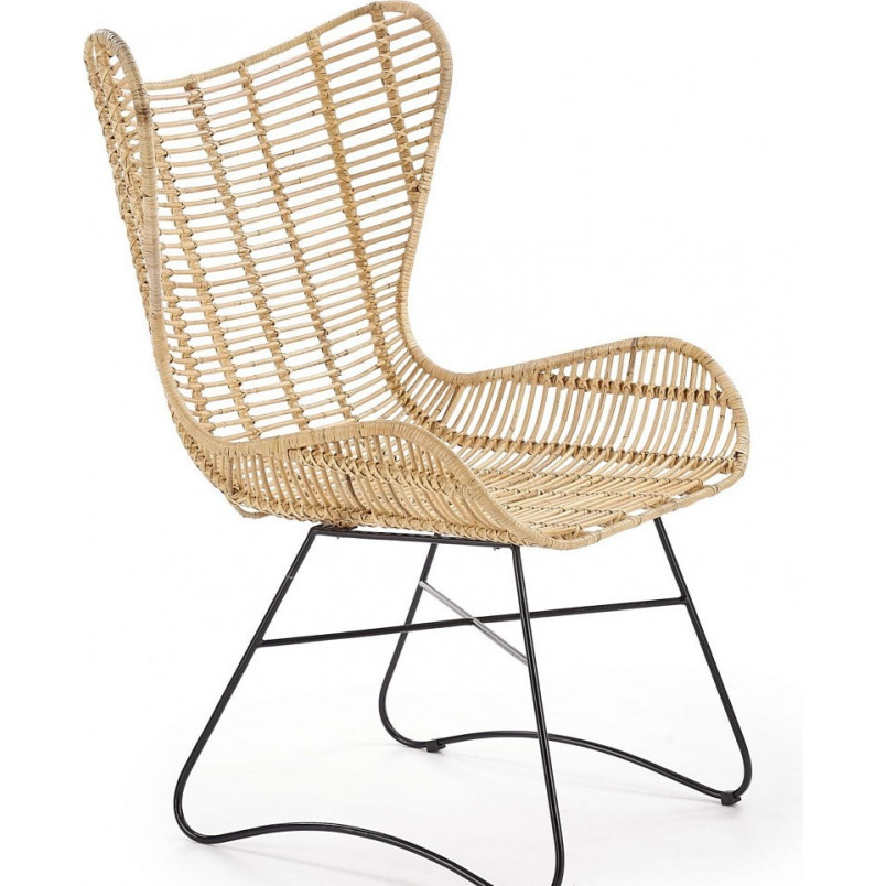 Fotel rattanowy Indiana Halmar - Jasne drewno, styl boho