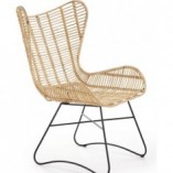 Fotel rattanowy Indiana Halmar - Jasne drewno, styl boho