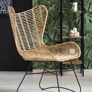 Fotel rattanowy Indiana Halmar - Jasne drewno, styl boho