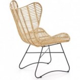 Fotel rattanowy Indiana Halmar - Jasne drewno, styl boho