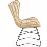 Fotel rattanowy Indiana Halmar - Jasne drewno, styl boho