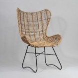Fotel rattanowy Indiana Halmar - Jasne drewno, styl boho