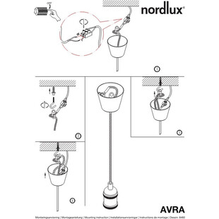Lampa wisząca mosiądz Nordlux Avra - Industrialny styl