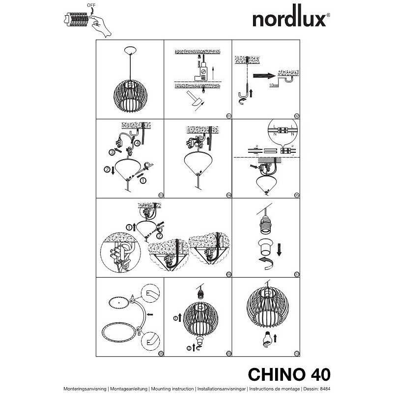 Lampa wisząca Chino 40cm Nordlux | Skandynawski design