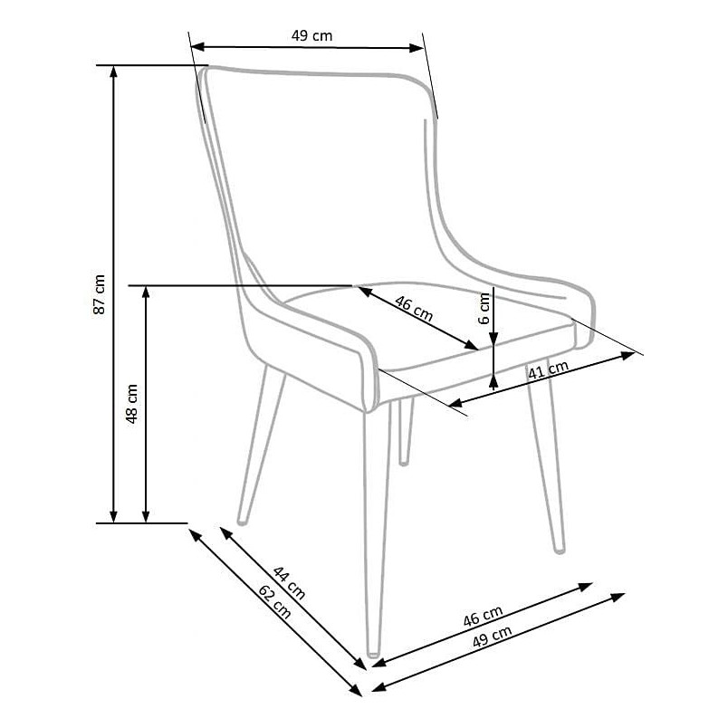 Krzesło tapicerowane K333 Halmar - Szare, Nowoczesny Design