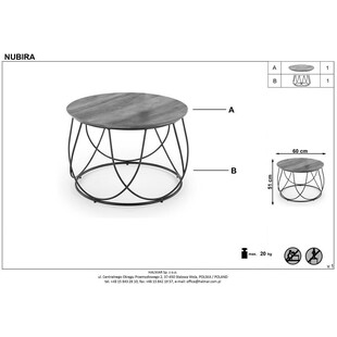 Stolik kawowy loft Nubira 60cm Halmar - Elegancki design