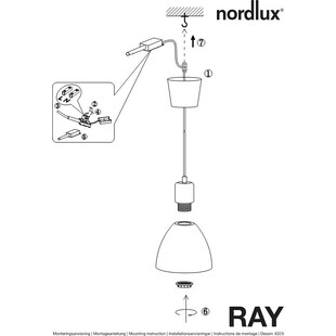 Lampa wisząca Ray 2-punktowa czarna - Nordlux | Kup teraz!
