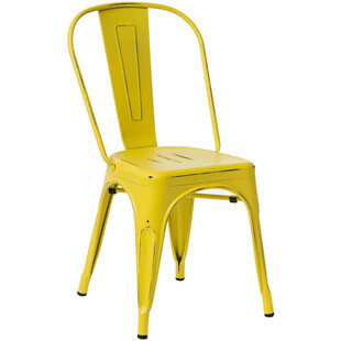 Krzesło metalowe Paris Antique żółte | D2 Design