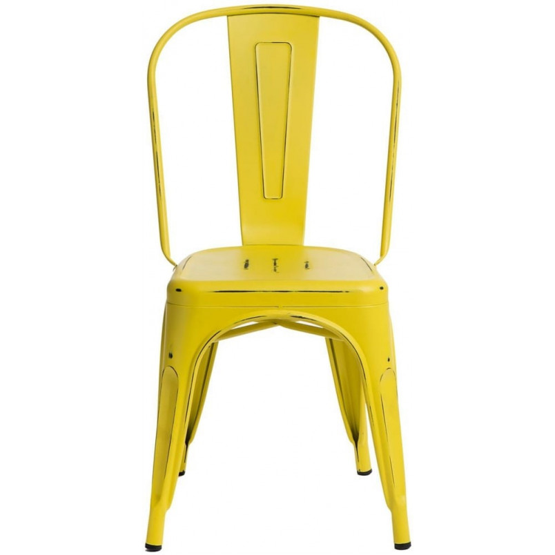 Krzesło metalowe Paris Antique żółte | D2 Design