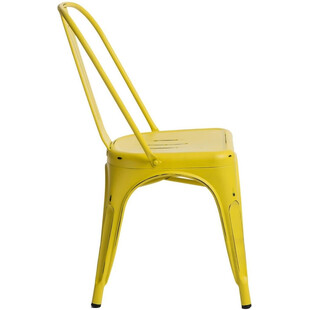 Krzesło metalowe Paris Antique żółte | D2 Design