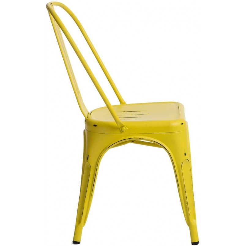 Krzesło metalowe Paris Antique żółte | D2 Design