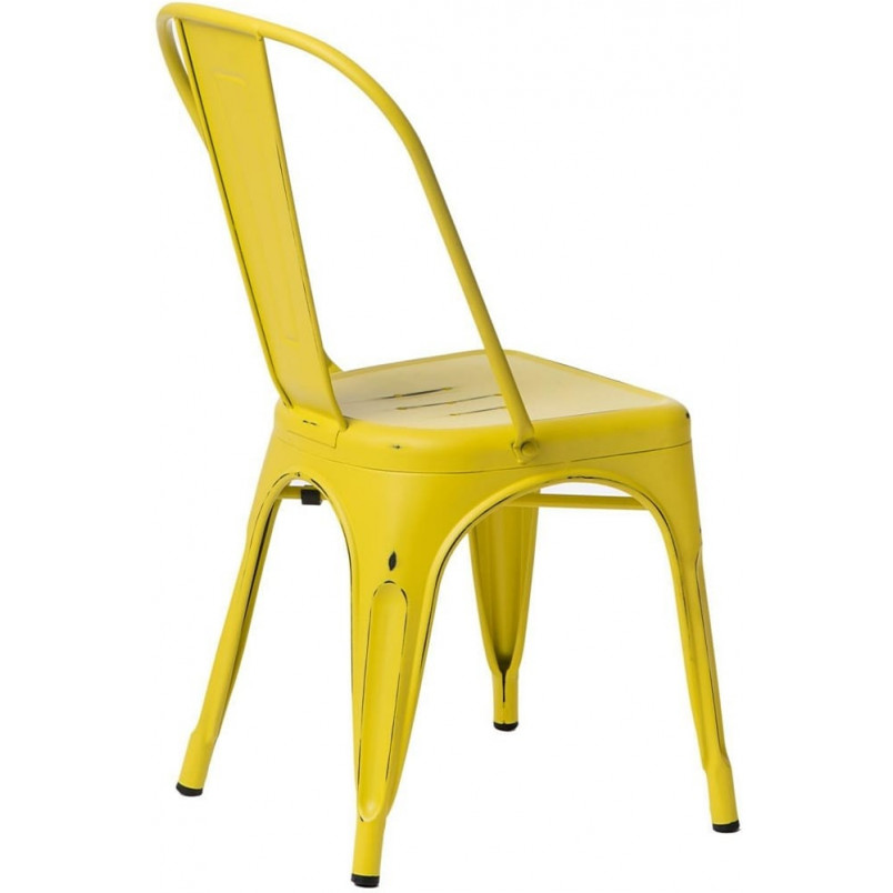 Krzesło metalowe Paris Antique żółte | D2 Design