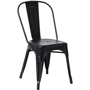 Krzesło industrialne Paris Antique czarne | D2 Design
