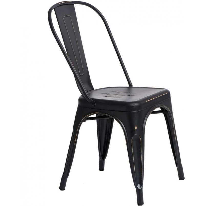 Krzesło industrialne Paris Antique czarne | D2 Design
