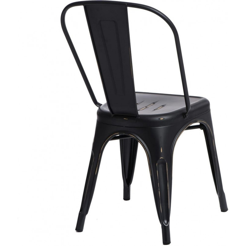 Krzesło industrialne Paris Antique czarne | D2 Design
