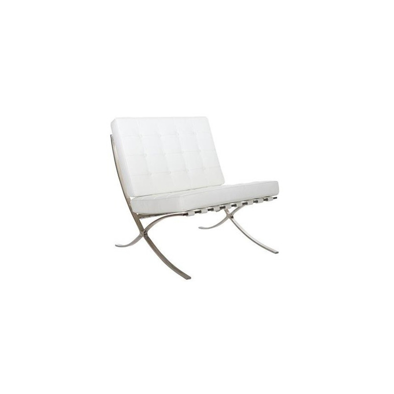 Fotel pikowany Barcelona Eco biały D2.Design | Luksusowy Design