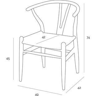 Krzesło drewniane skandynawskie Wicker | D2 Design