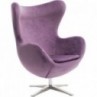 Designerski Fotel wypoczynkowy welurowy Jajo Velvet fioletowy D2.Design do salonu i sypialni.